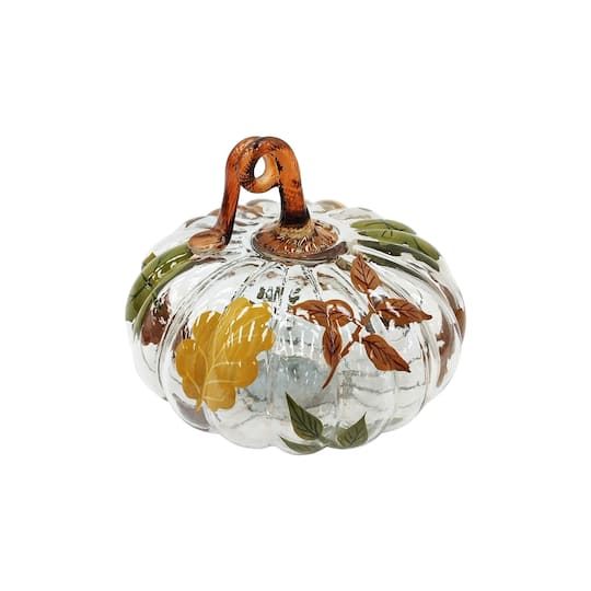 7.5" Fall Foliage Glass Pumpkin Tabletop Décor by Ashland®